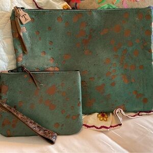 Cowhide and Embossed Ostrich Set